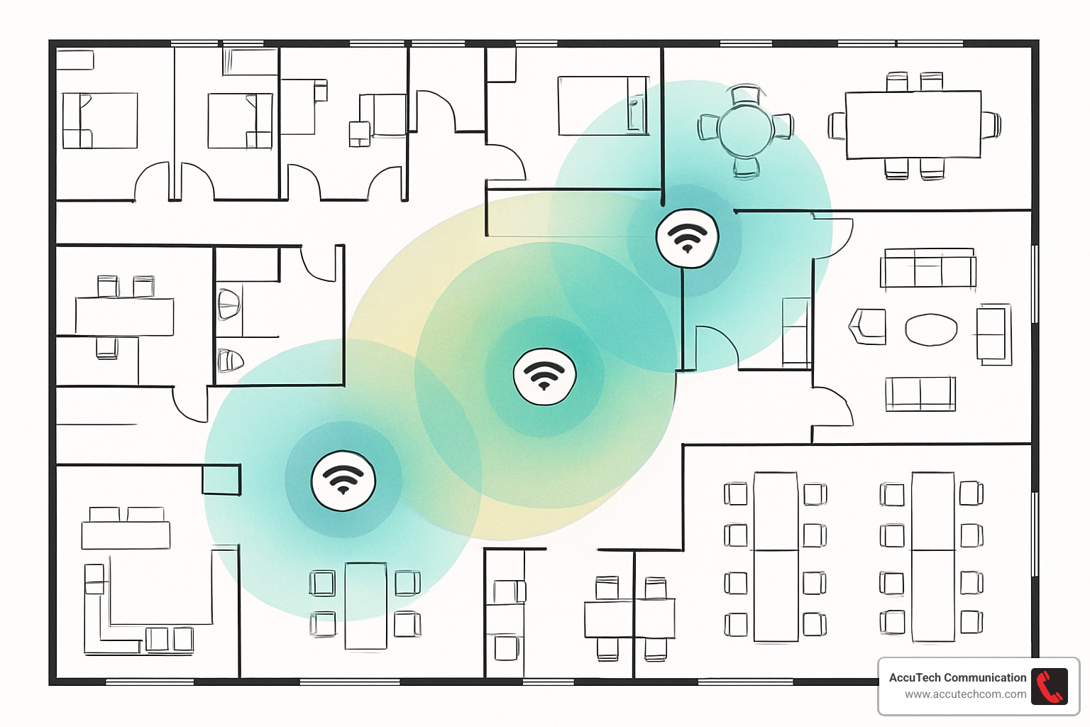 wireless access point placement map for office building - Office network setup Boston
