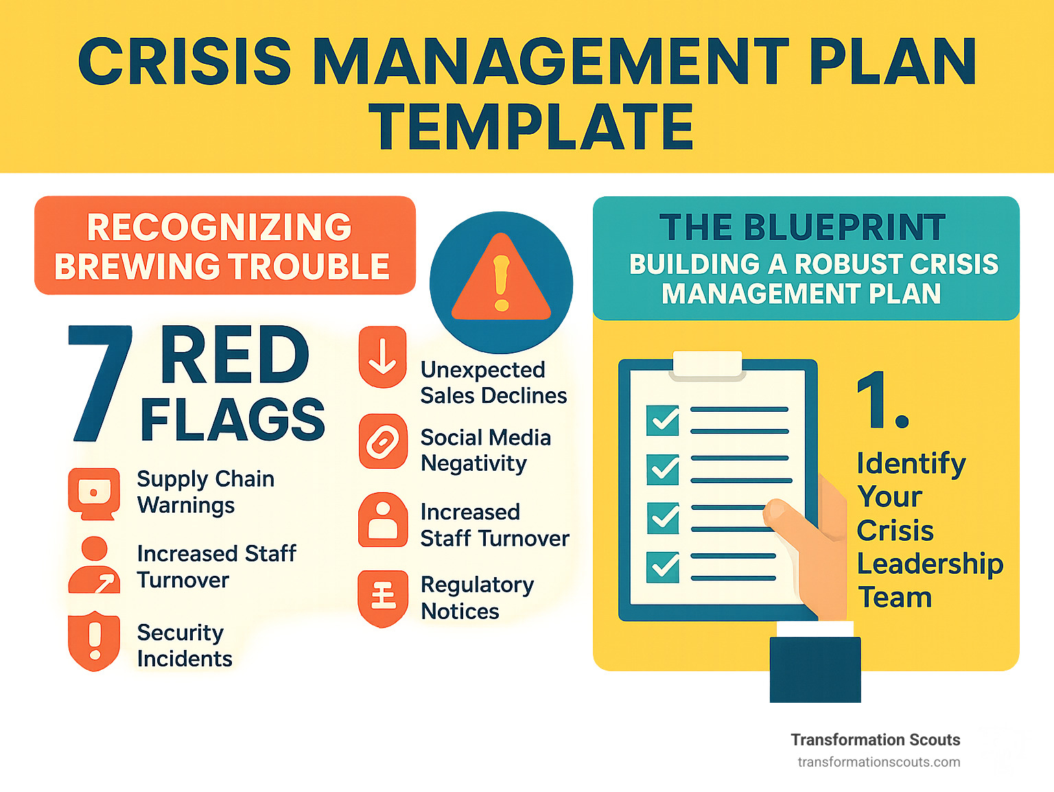 crisis management plan template - crisis management for small businesses infographic