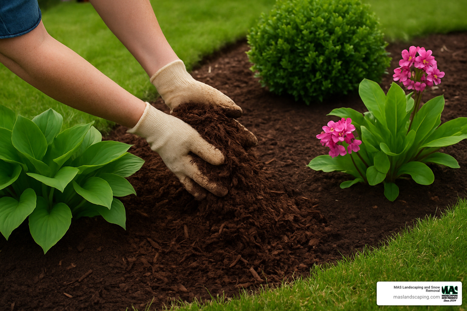 fresh mulch application - spring yard cleanup checklist