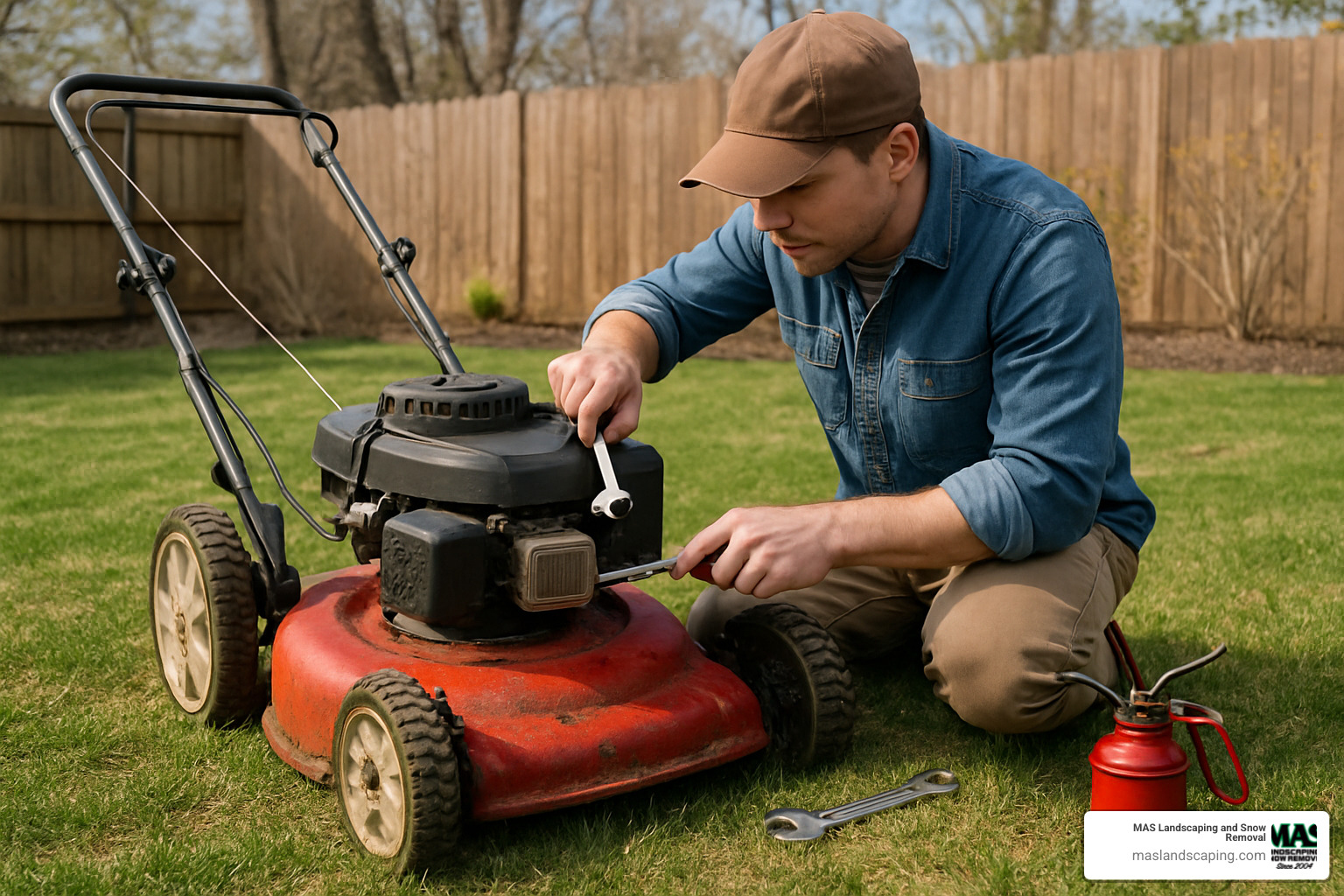 lawn mower maintenance - spring yard cleanup checklist