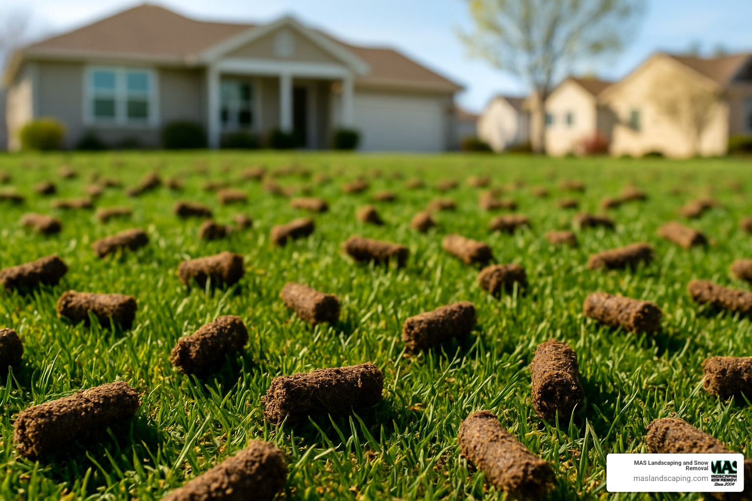 lawn aeration plugs - spring yard cleanup checklist