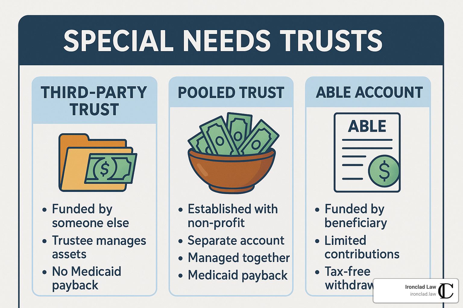 Comparison of different trust types and their features - special needs trust lawyer