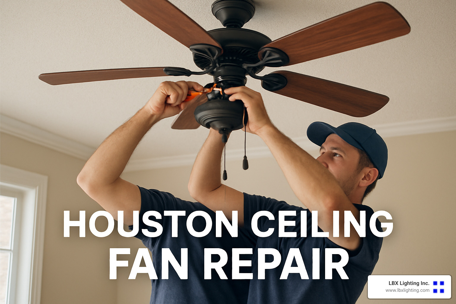 DIY ceiling fan balancing kit being used - houston ceiling fan repair