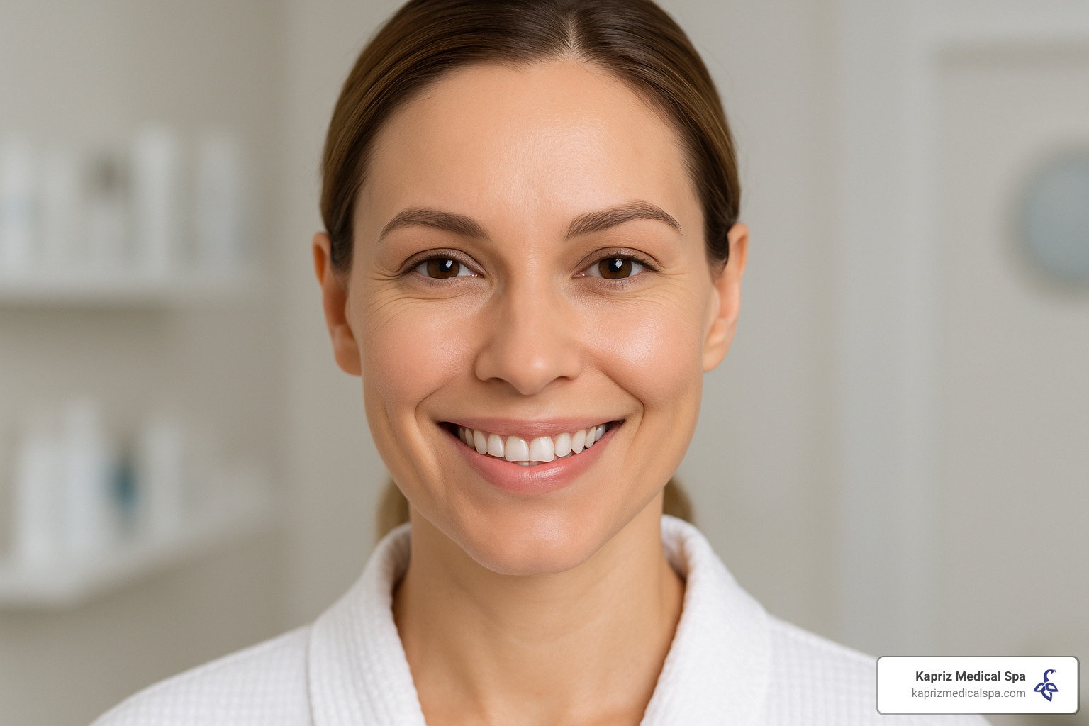 woman with smooth under eye area after botox treatment - how many units for under eye botox