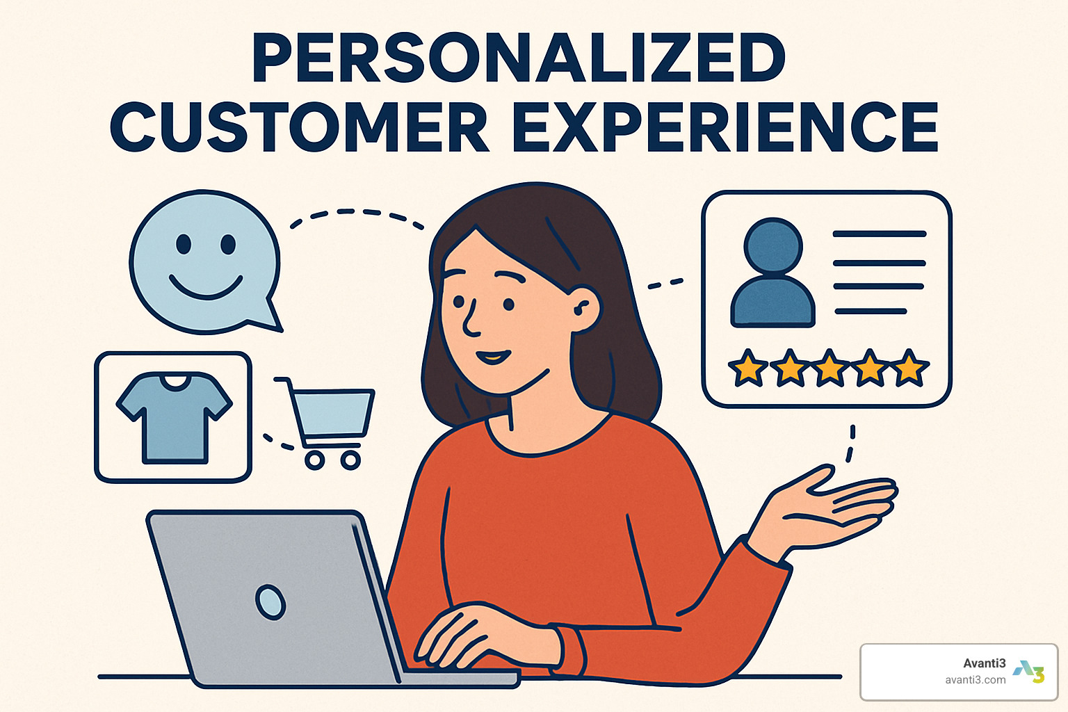 Customer service agent screen showing 360-degree customer profile with interaction history - personalized customer experience