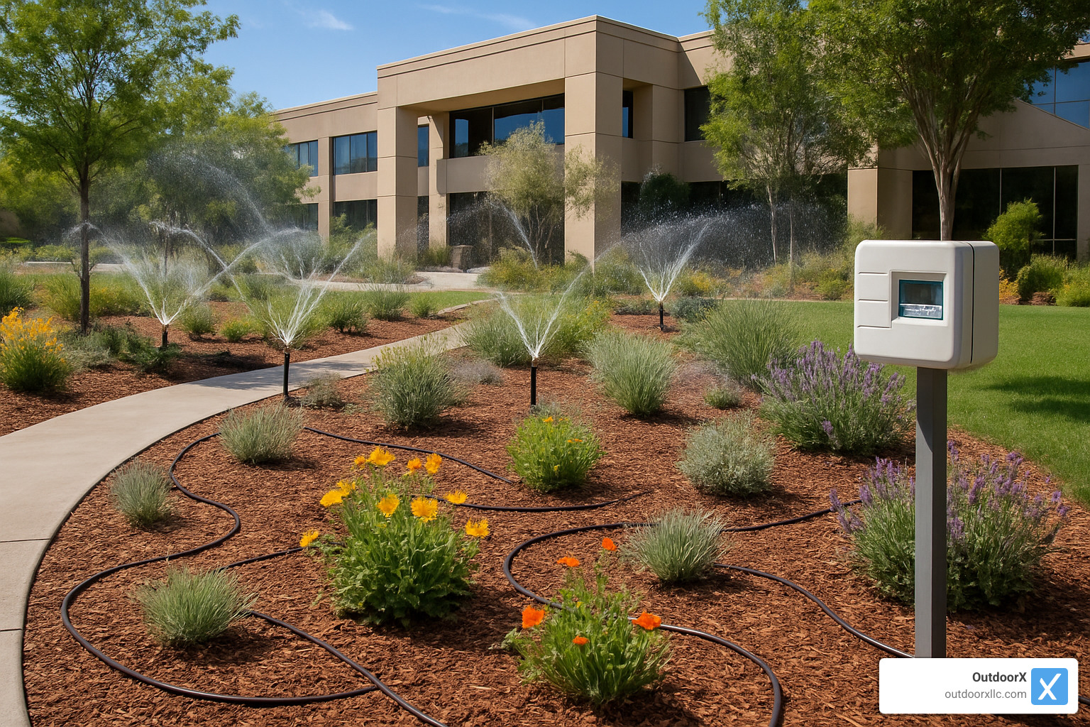 Smart irrigation technology and sustainable landscaping - commercial garden maintenance