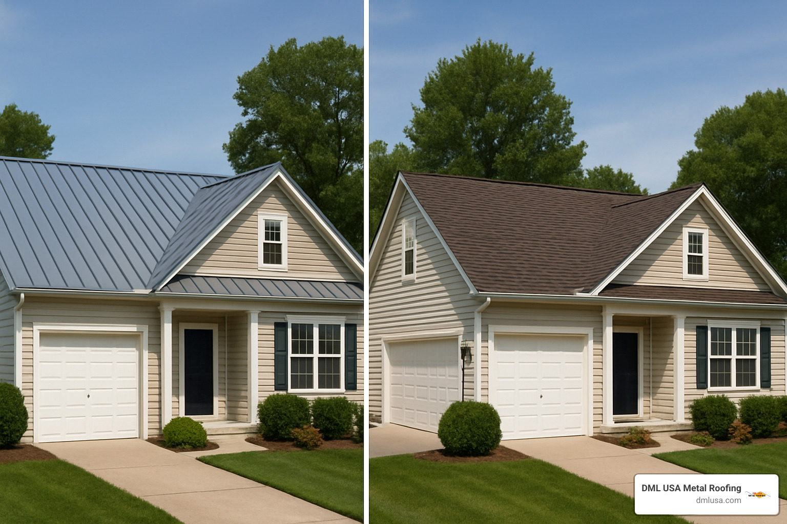 Metal roof vs asphalt shingles comparison on residential homes - Roofing material cost comparison