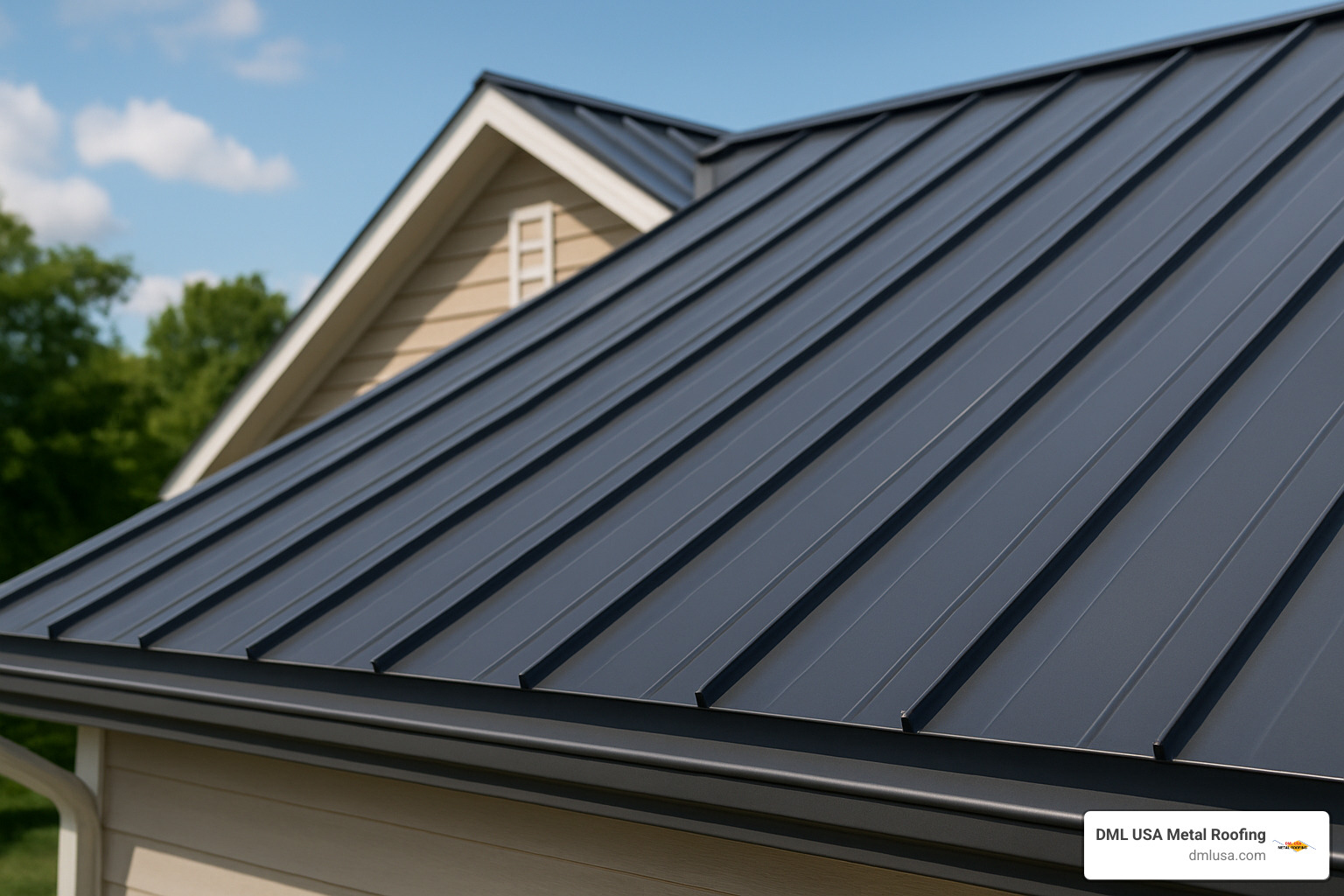 Close-up of standing seam metal roof installation showing clean lines and durability - Roofing material cost comparison