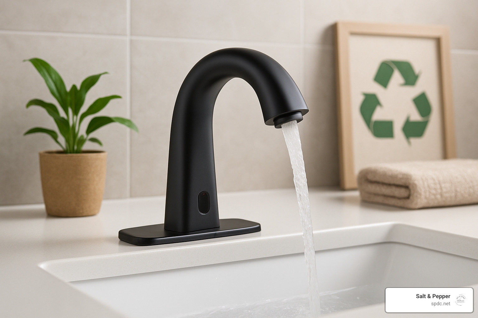 matte black touchless bathroom faucet - eco-friendly bathroom fixtures