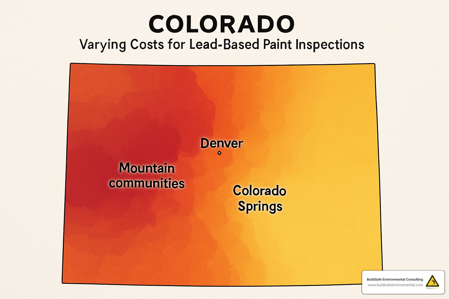 Colorado lead inspection cost heat map - lead based paint inspection cost