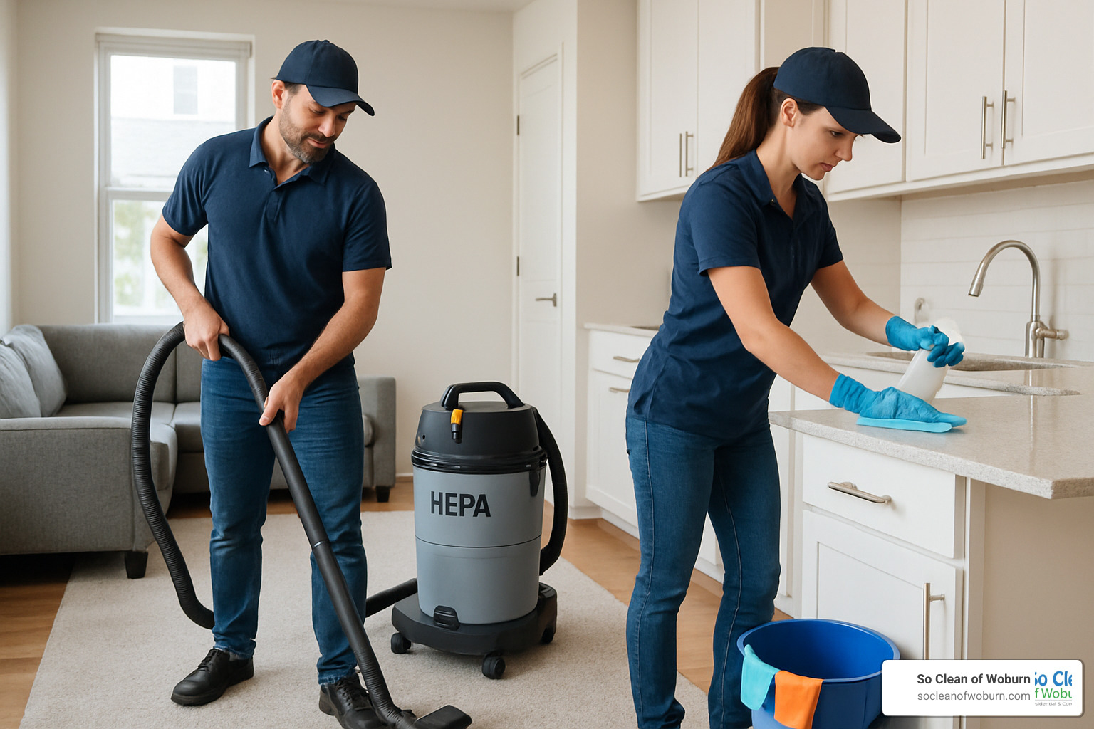 professional apartment cleaners using HEPA vacuums in a Lexington apartment - apartment cleaning lexington ma