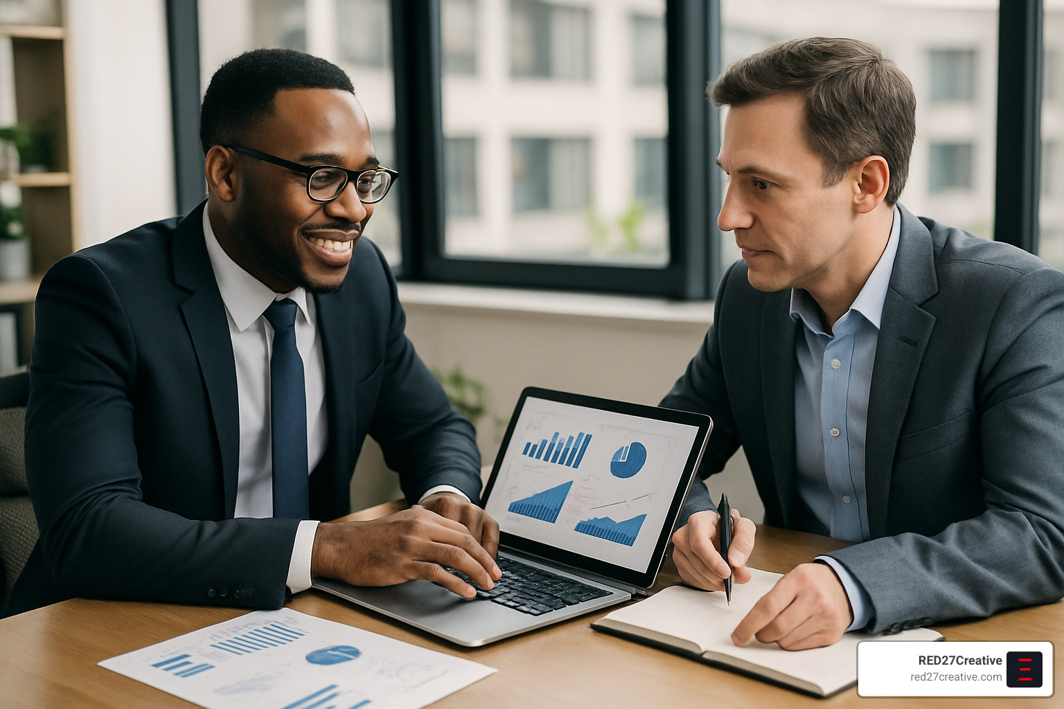 From Zero to Hero: Starting Your Lead Generation Business From Scratch • lead generation business • RED27Creative lead generation business consultant working with client - lead generation business