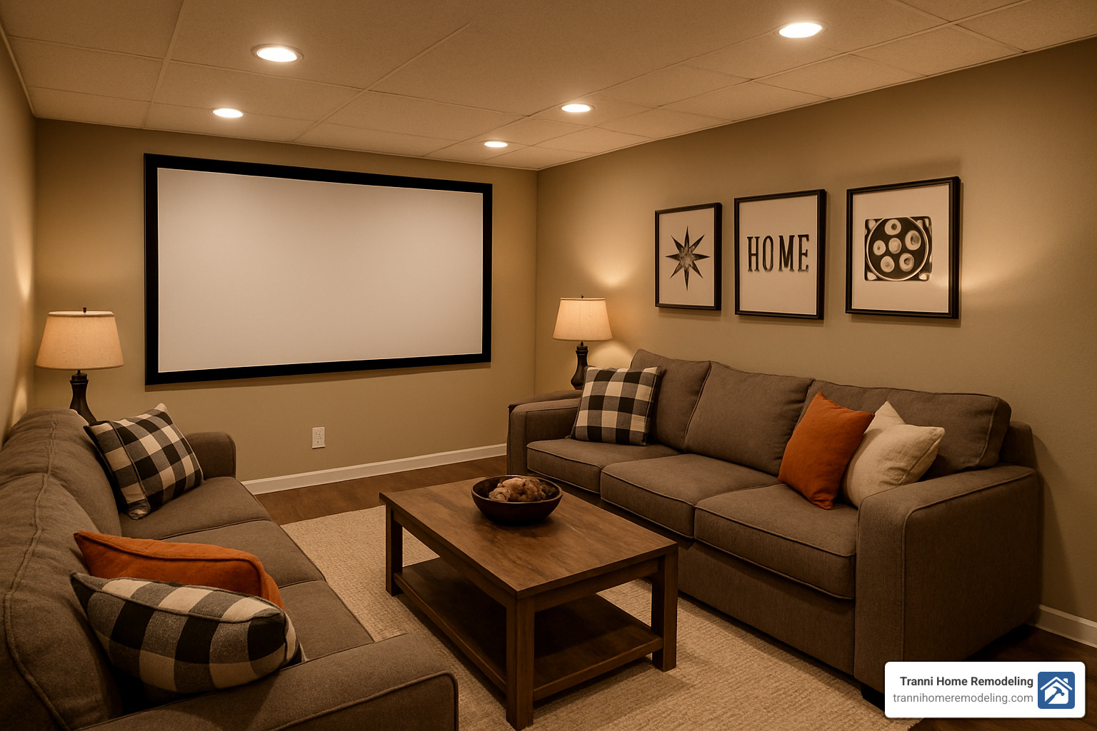 basement home theater - Basement Finishing Services