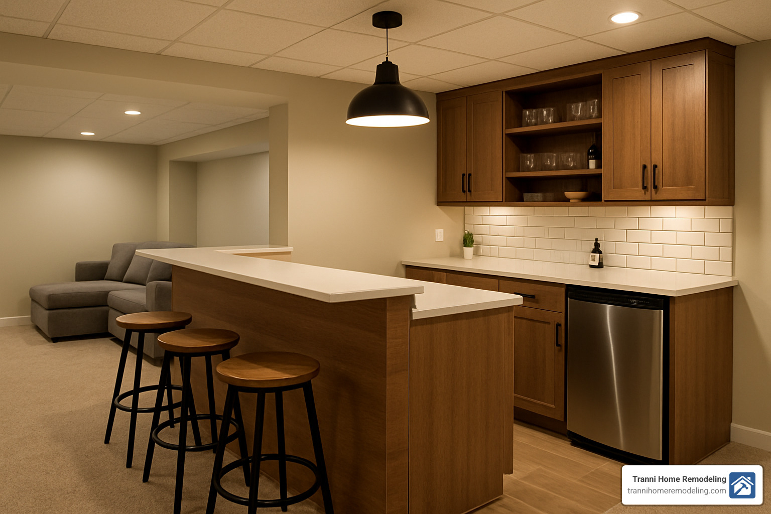 modular basement bar - Basement Finishing Services