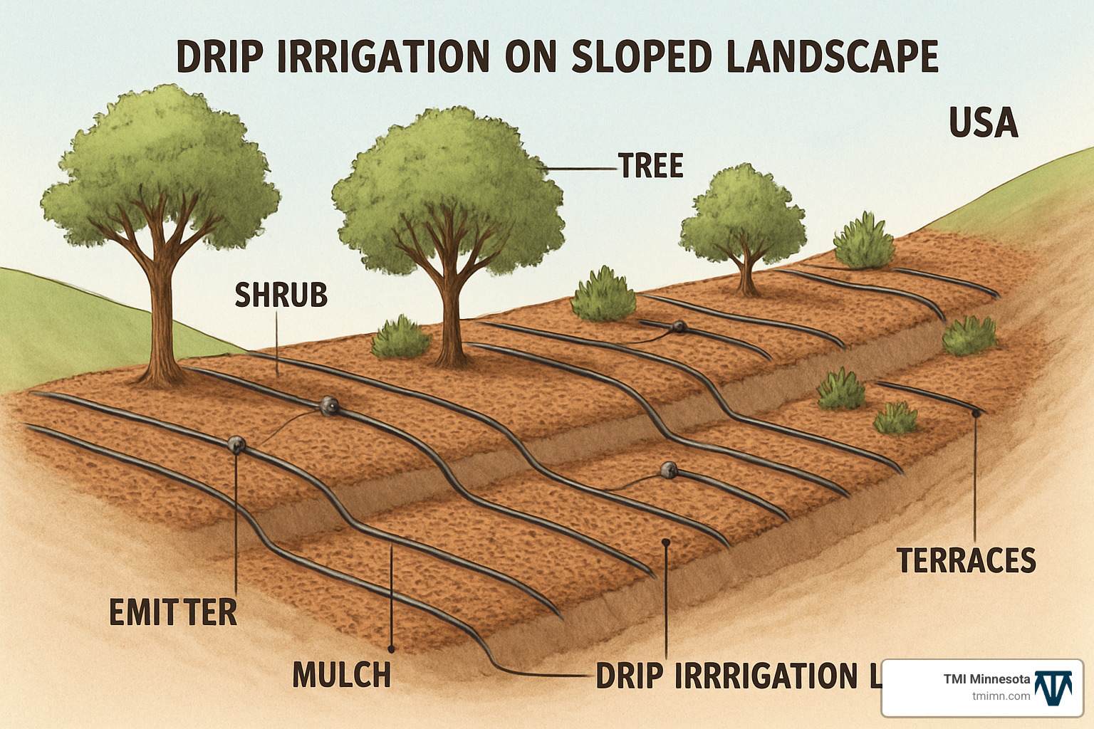 drip irrigation layout for sloped landscape - Landscape irrigation solutions