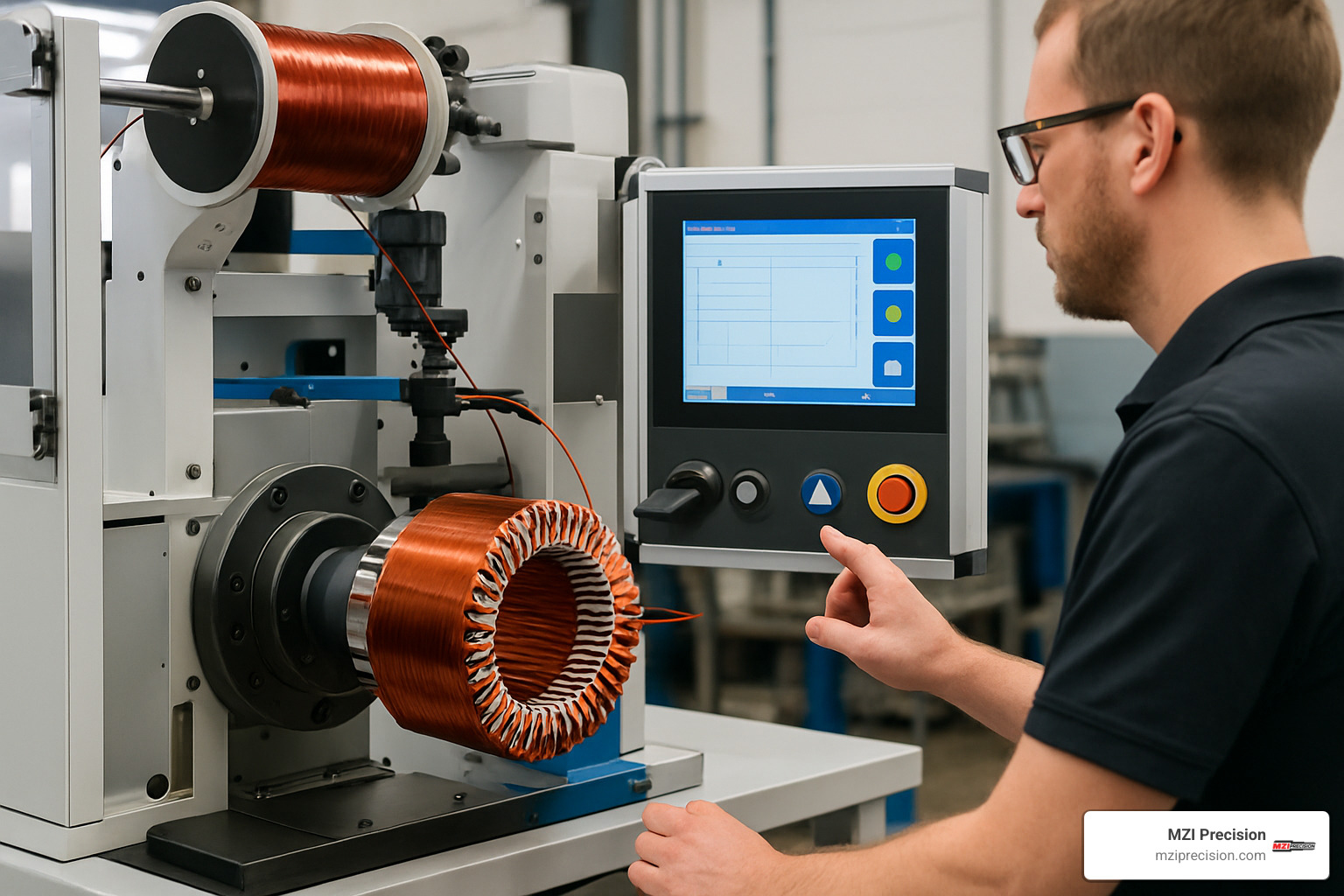 Automated coil winder used by modern motor rewind specialists - motor rewind specialists