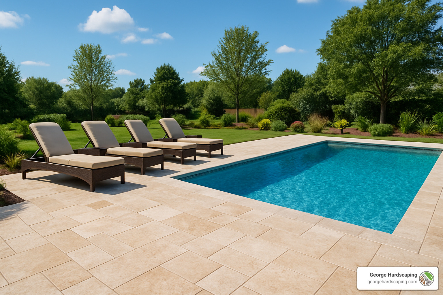 travertine paver pool deck - cost to install pavers around pool