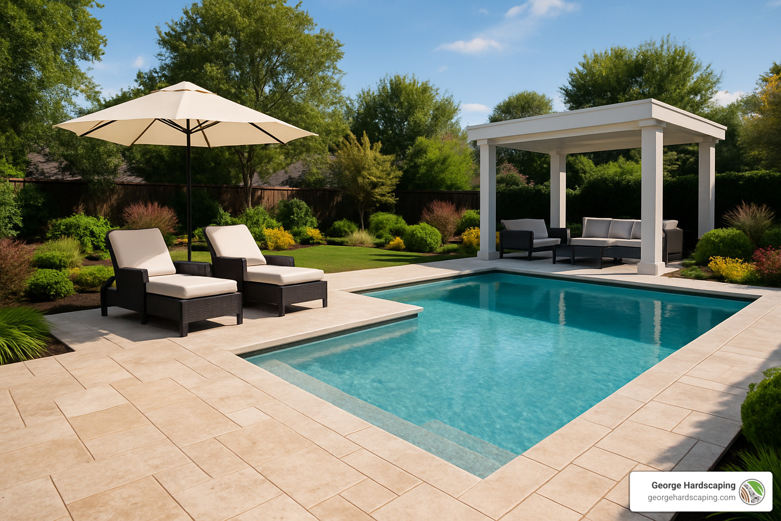 completed luxury pool paver installation - cost to install pavers around pool