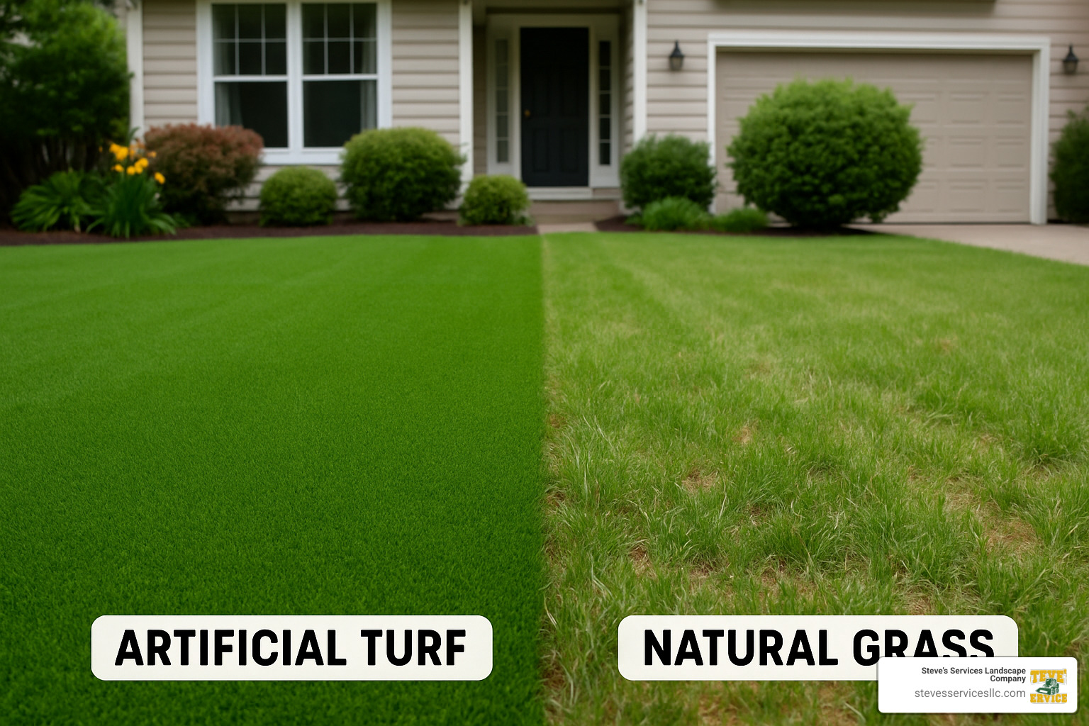 comparison of artificial turf and natural grass lawns - turf lawn installation