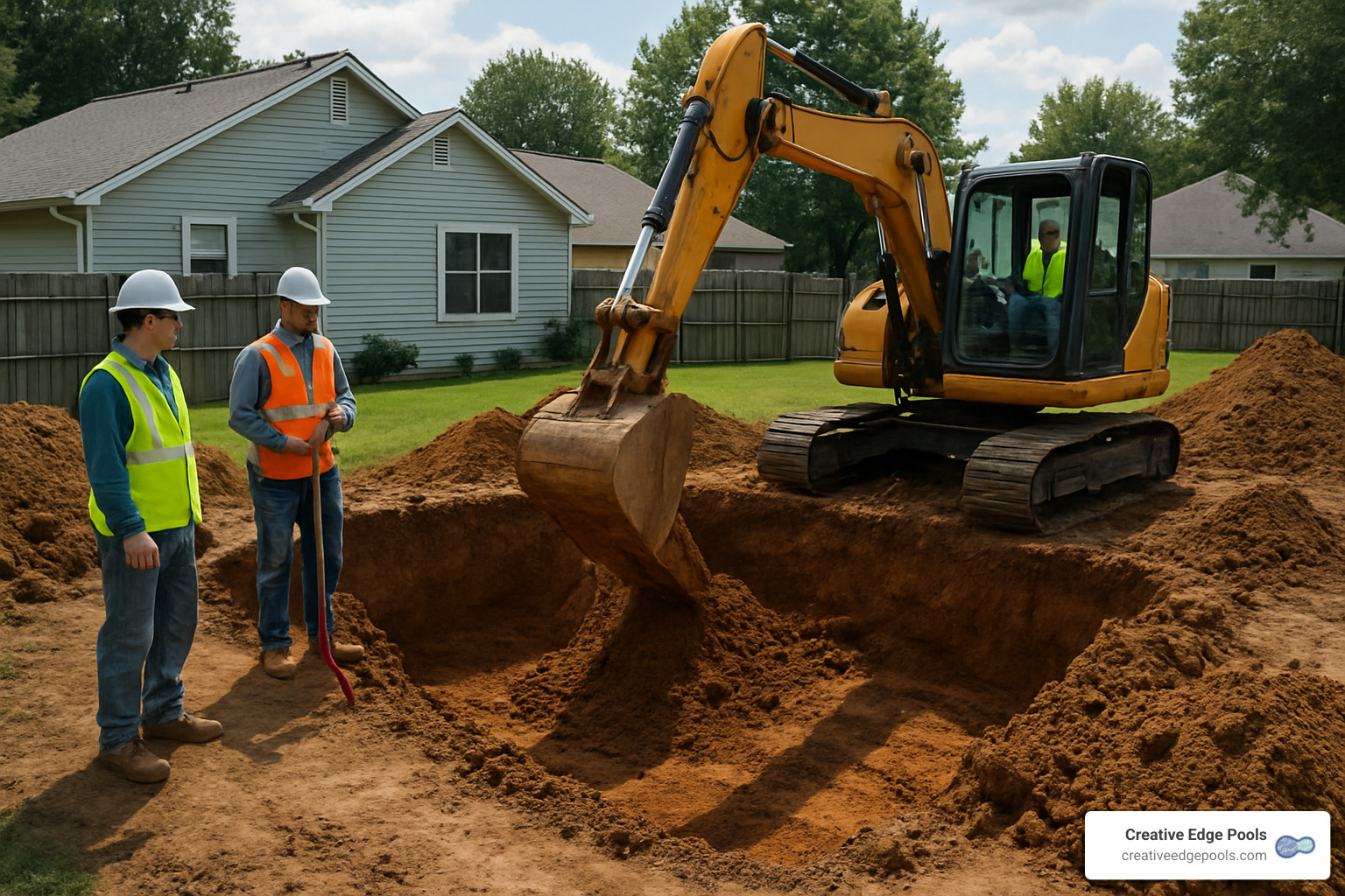 pool excavation in progress - Southern NH pool installers