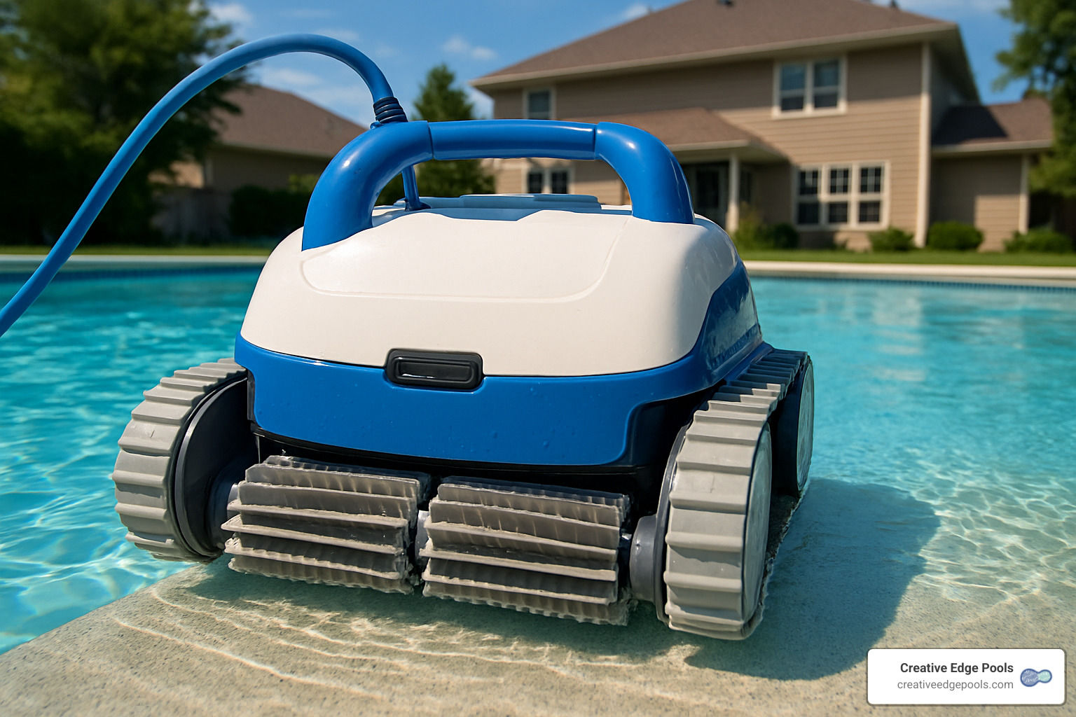 robotic pool cleaner in action - Southern NH pool installers
