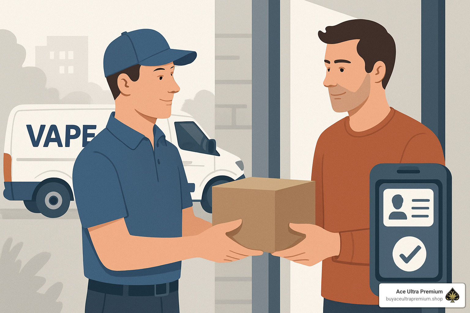 delivery and shipping process illustration - ace ultra premium diamond sauce