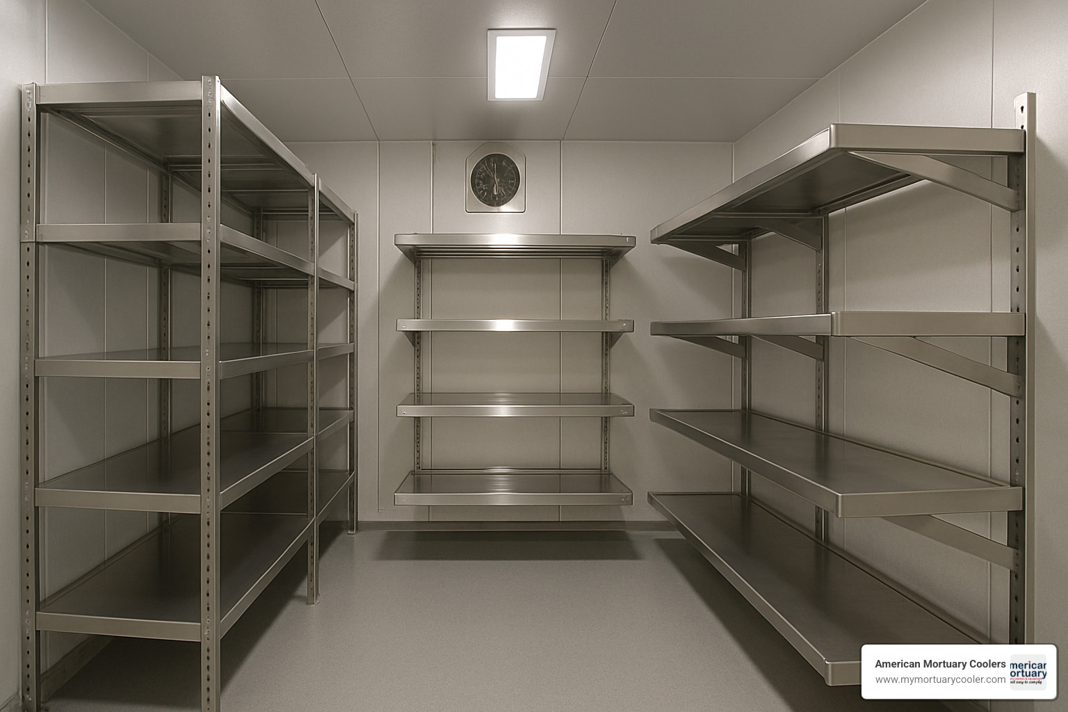 custom shelving system for mortuary walk-in cooler - mortuary walk-in coolers