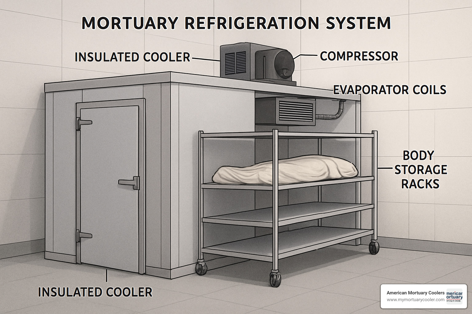 mortuary refrigeration system diagram - American Mortuary Equipment