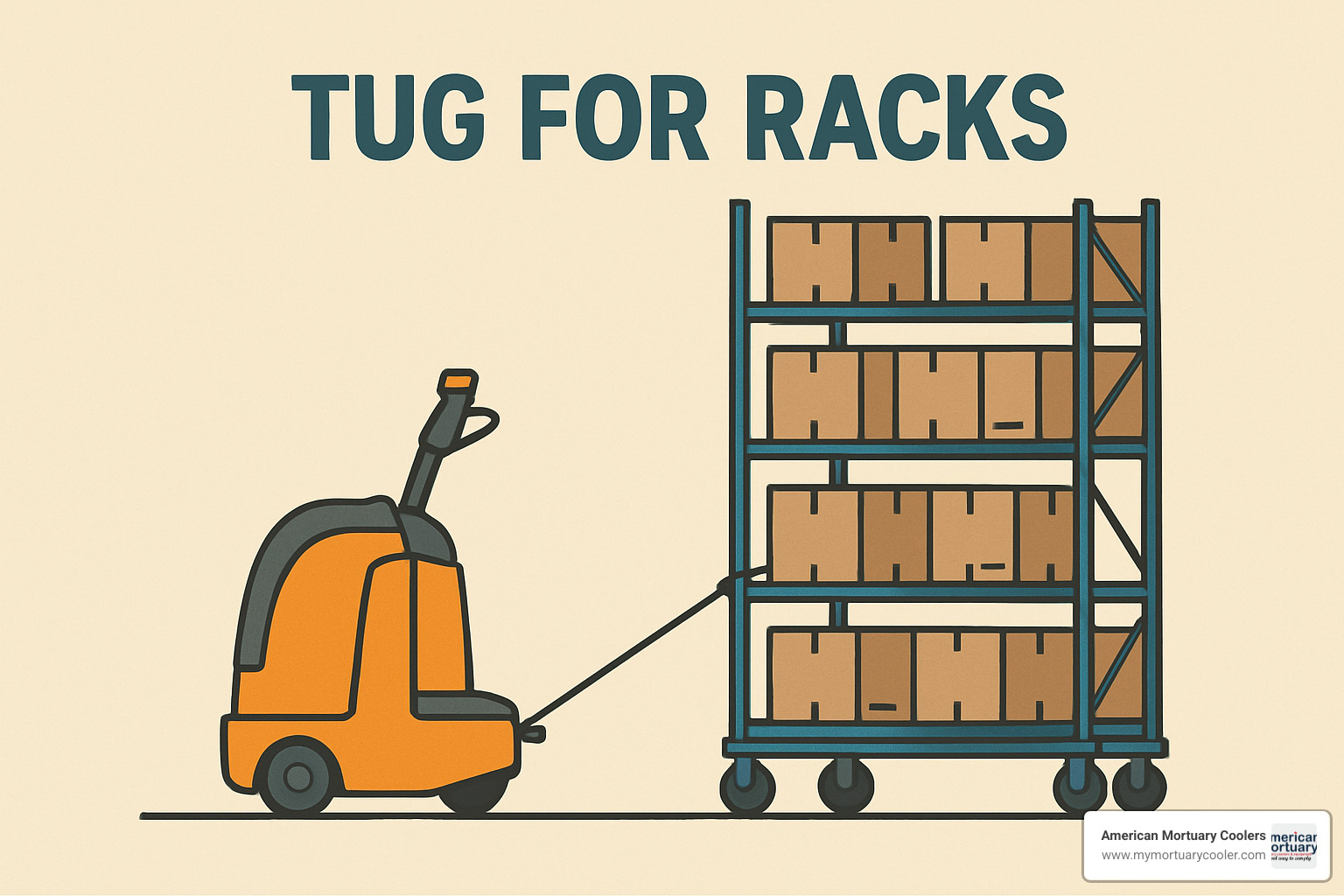 Hitch selection board showing different tug connection options - tug for racks