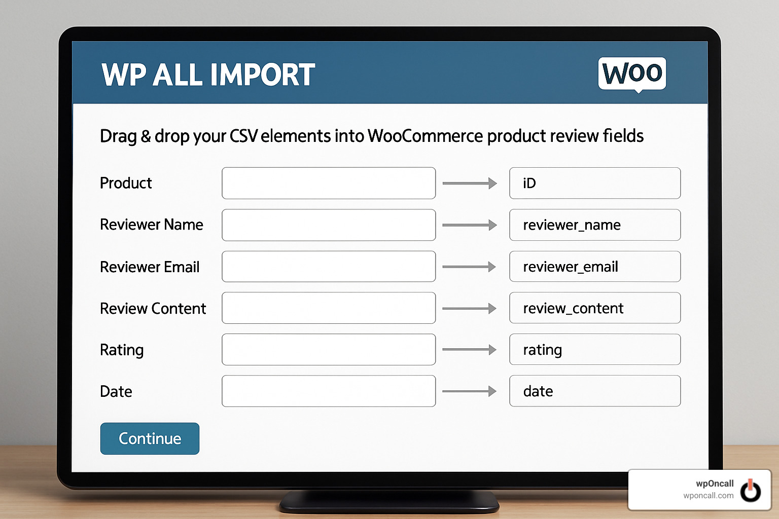 WP All Import drag and drop interface - wp all import review