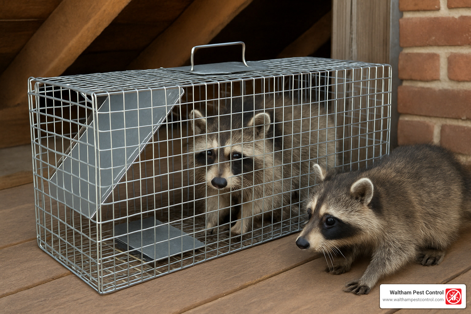 humane live trap for raccoon removal - raccoon trapping services