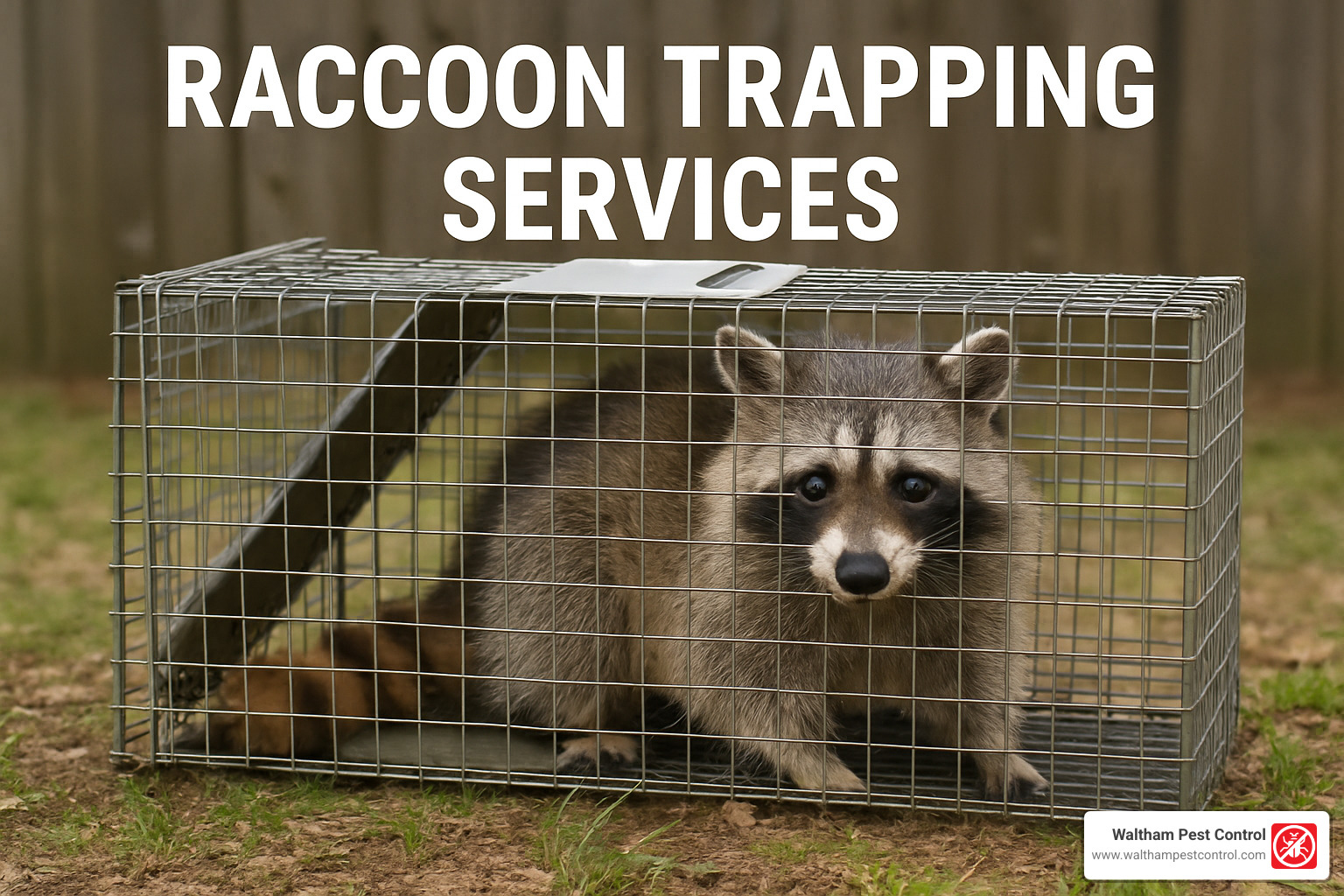 happy homeowner with Waltham Pest Control technician after successful raccoon removal - raccoon trapping services