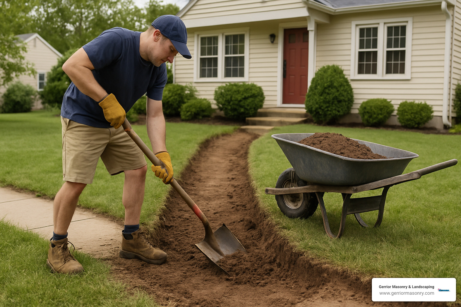 excavation of walkway area - how to install paver stones walkway