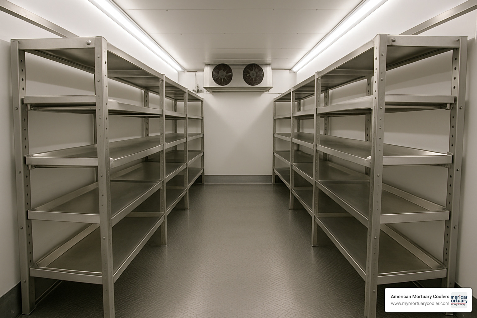 interior racking system of a refrigerated morgue trailer - refrigerated trucks used as morgues