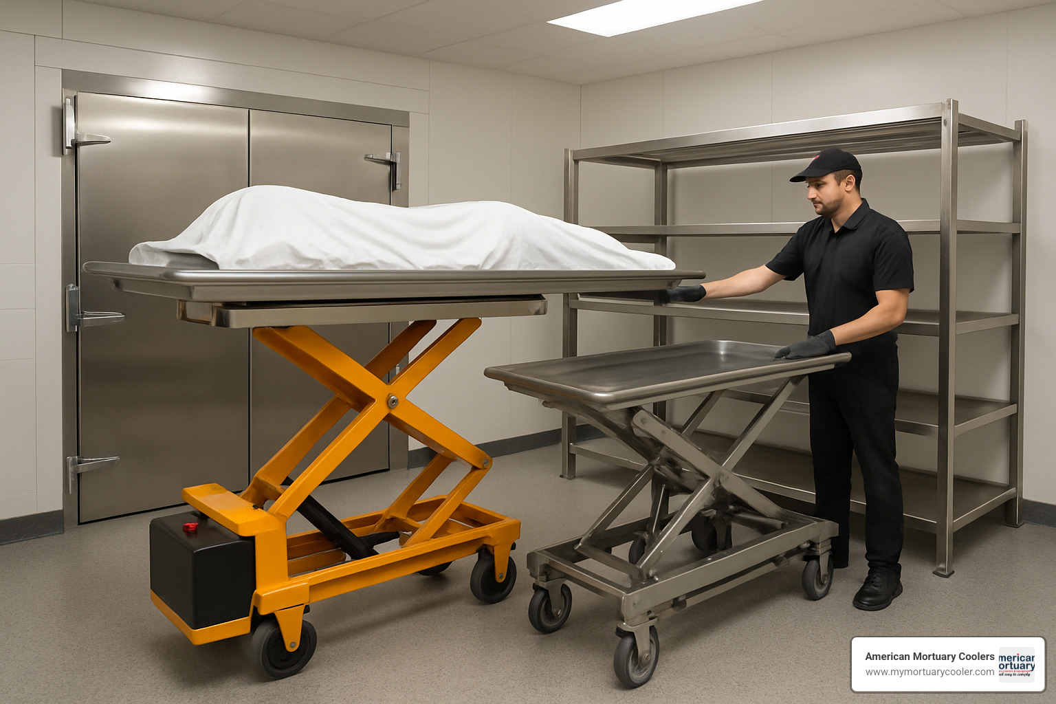 mortuary cooler handling equipment - 10 x 20 Mortuary Cooler