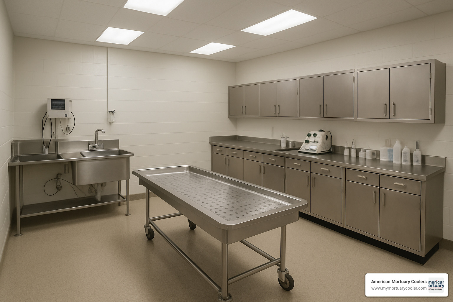 funeral home preparation room - funeral body storage