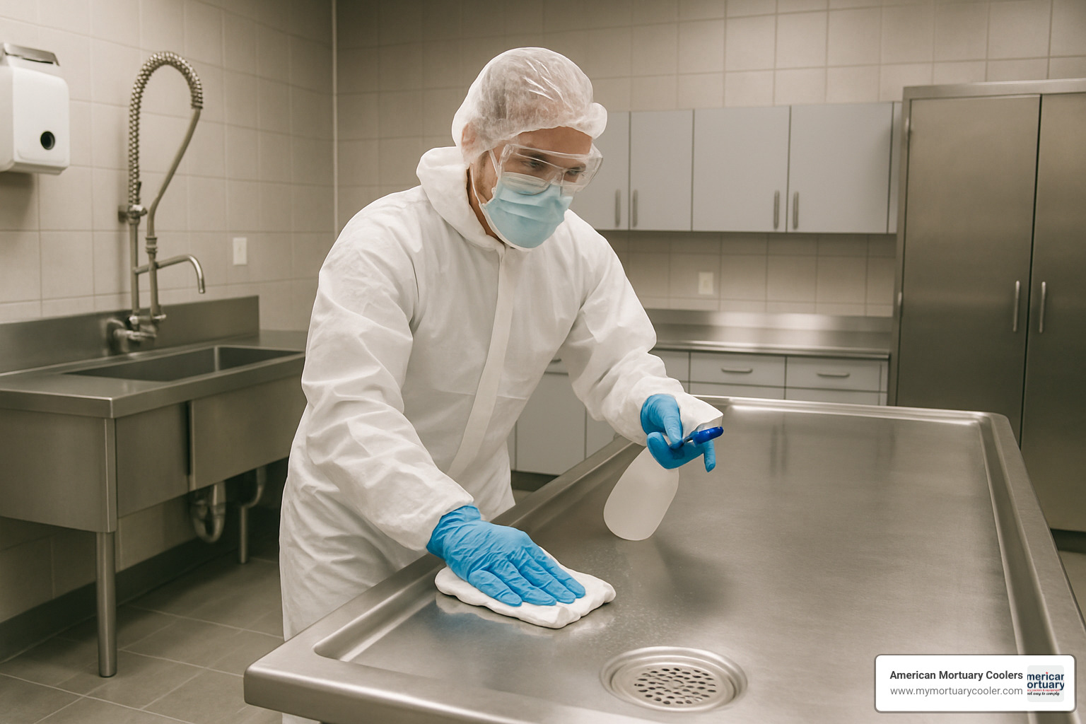 proper cleaning of a funeral home table - funeral home table