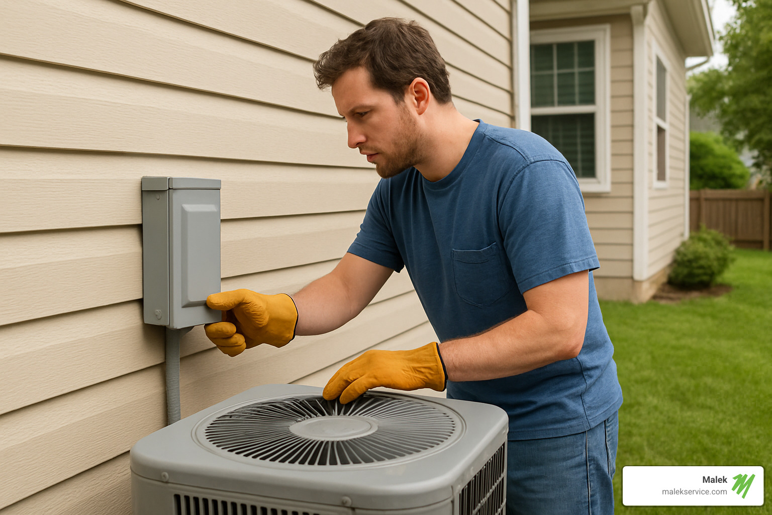 Homeowner checking AC disconnect box - fan turns off but compressor stays on