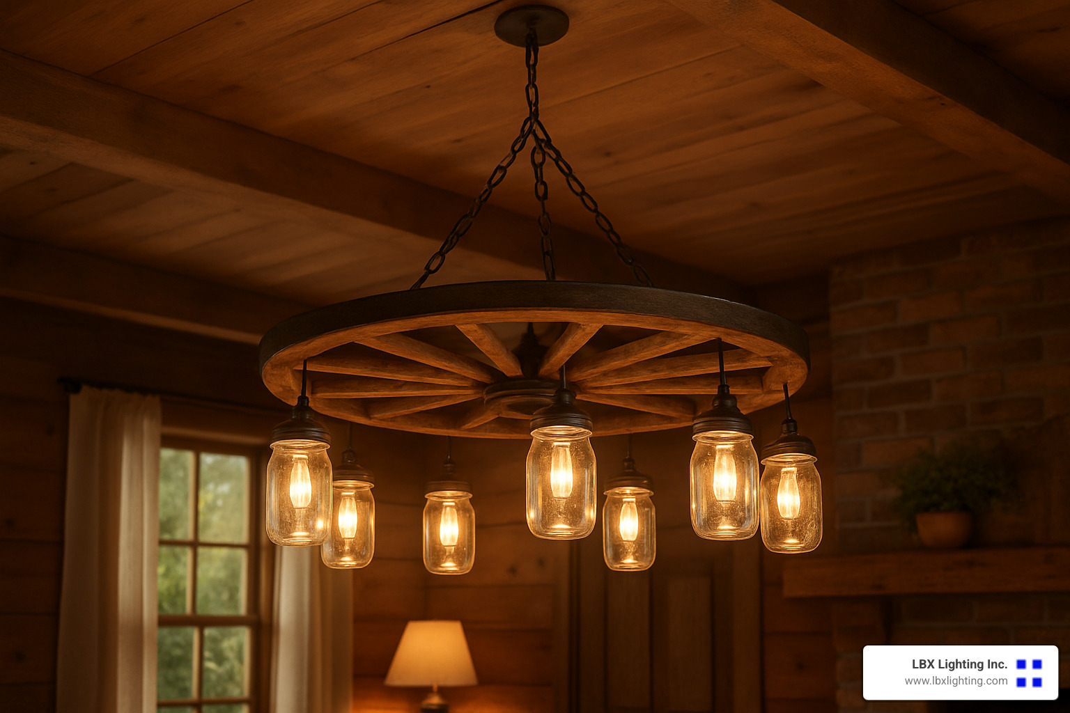 Rustic Radiance: Your Guide to Wagon Wheel Light Fixtures 8 rustic wagon wheel chandelier with mason jars - rustic wagon wheel light fixture