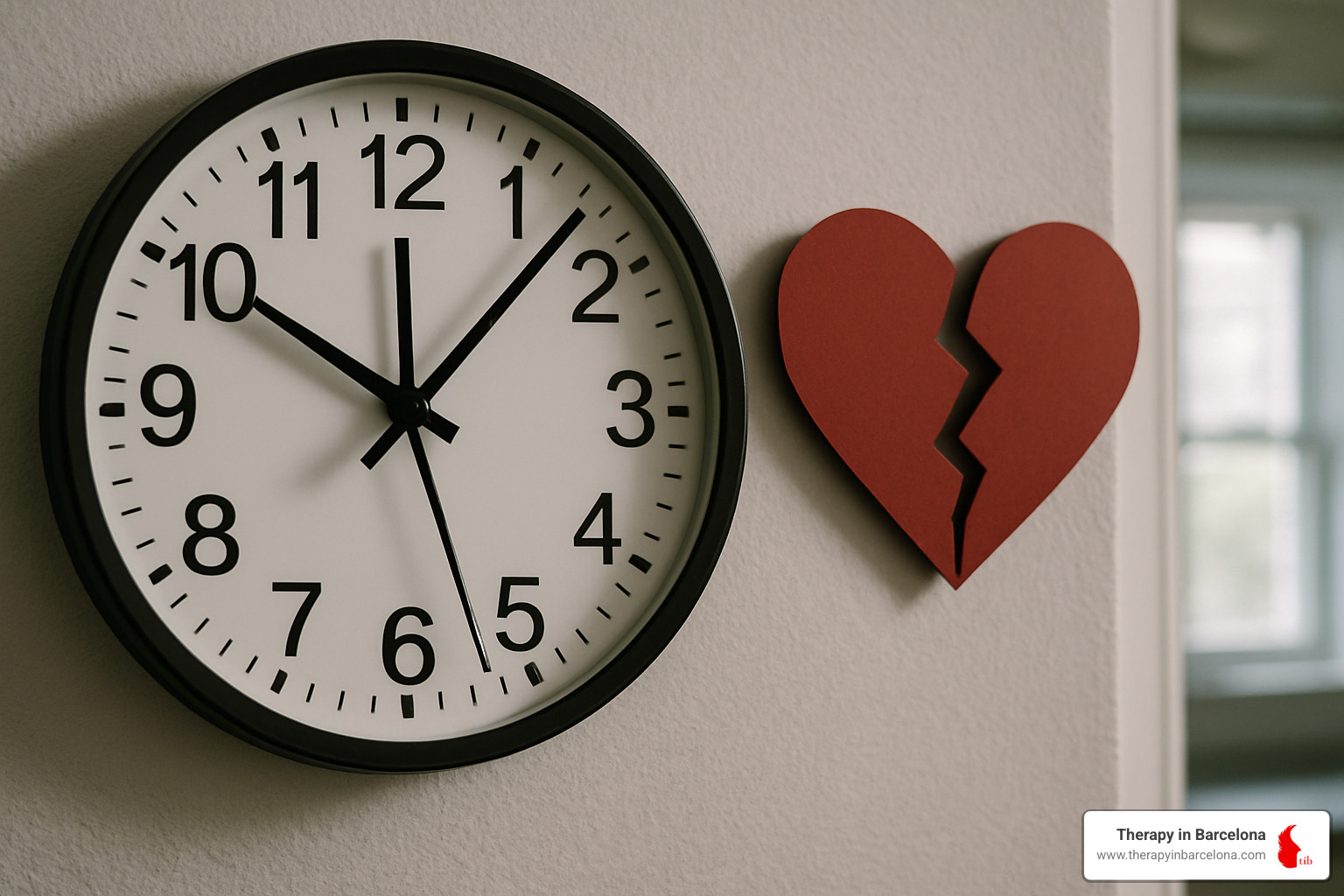 Clock and broken heart showing urgency of seeking help - can marriage counselling work