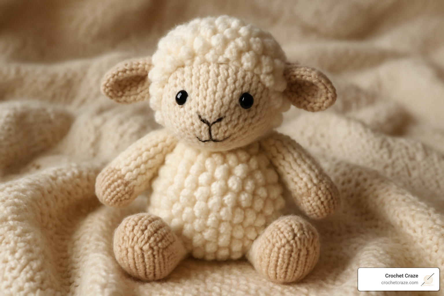 Knitted lamb toy with textured wool - ravelry free toy knitting patterns