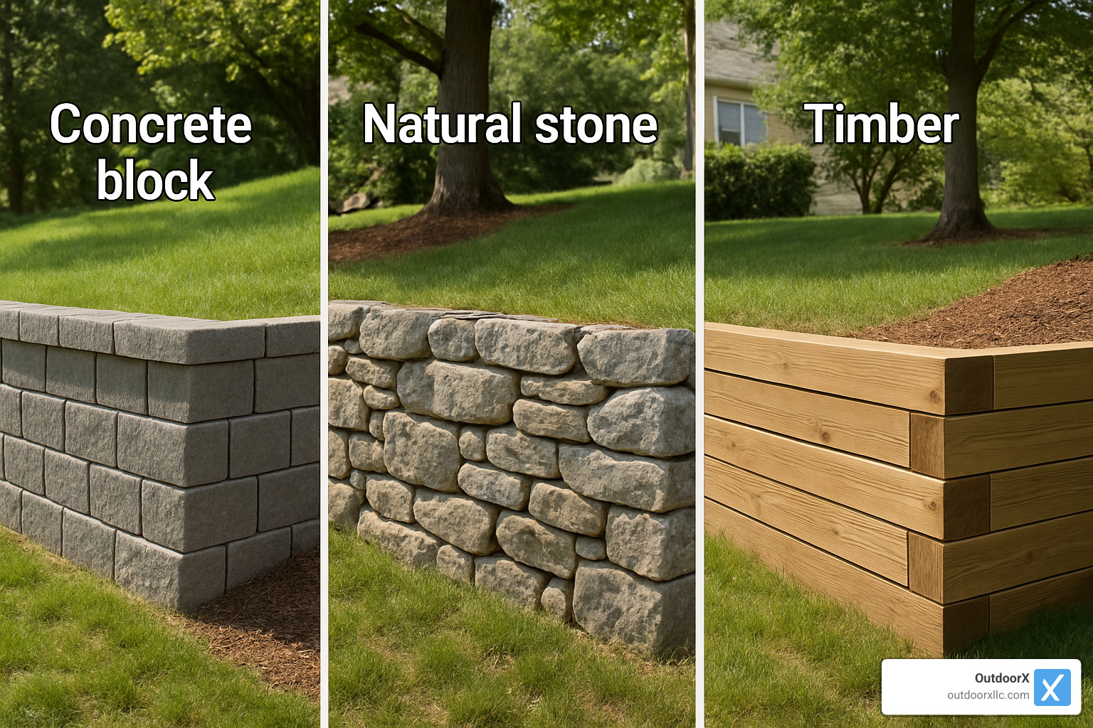 retaining wall materials comparison - retaining wall contractor near me