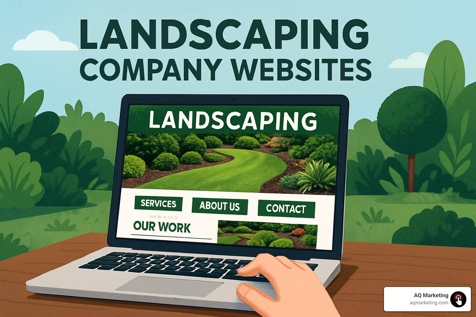 landscaping website color-blocked section - landscaping company websites
