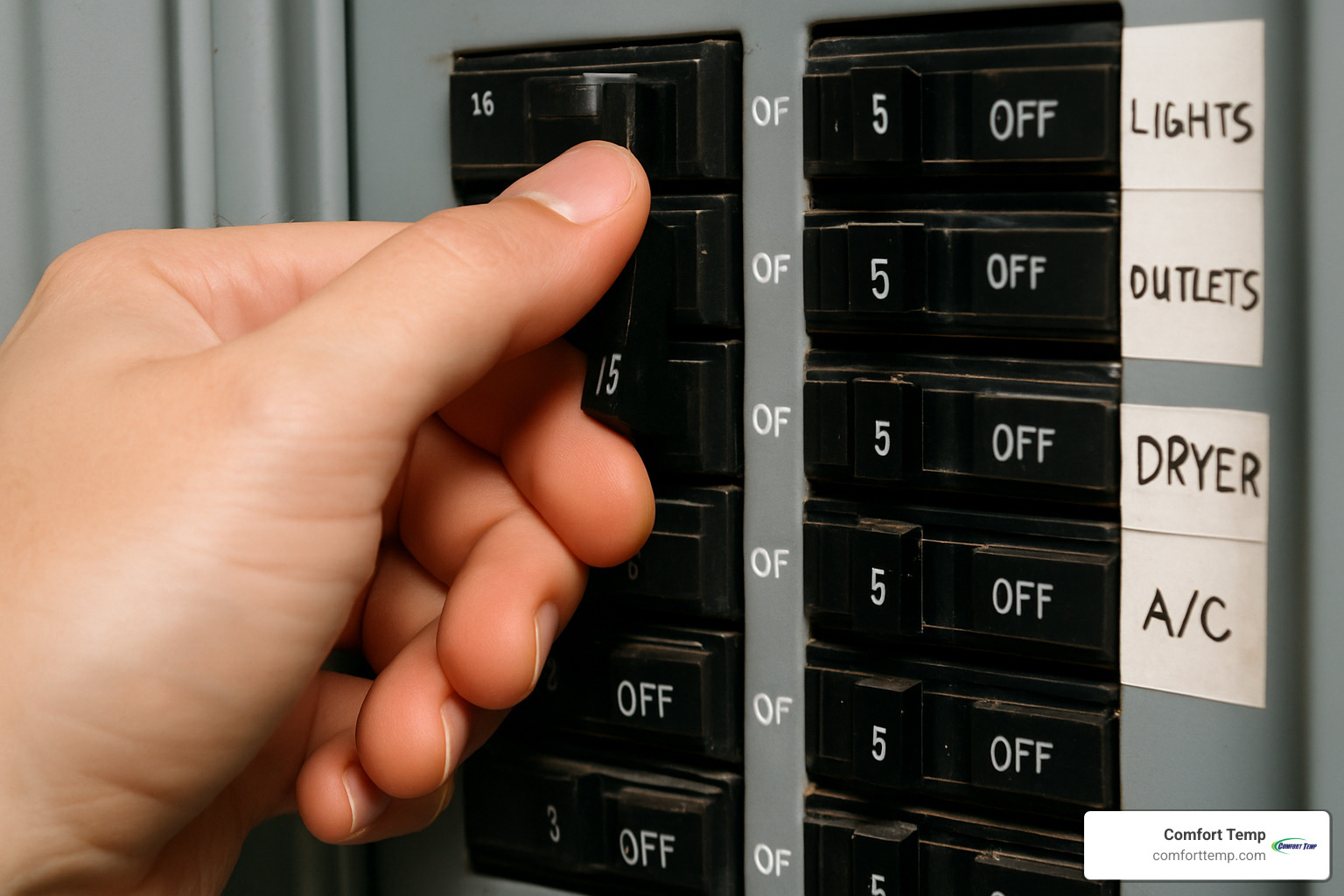 Turn off power on the interior at the breaker box - air conditioning maintenance tips Turn off power on the interior at the breaker box - air conditioning maintenance tips