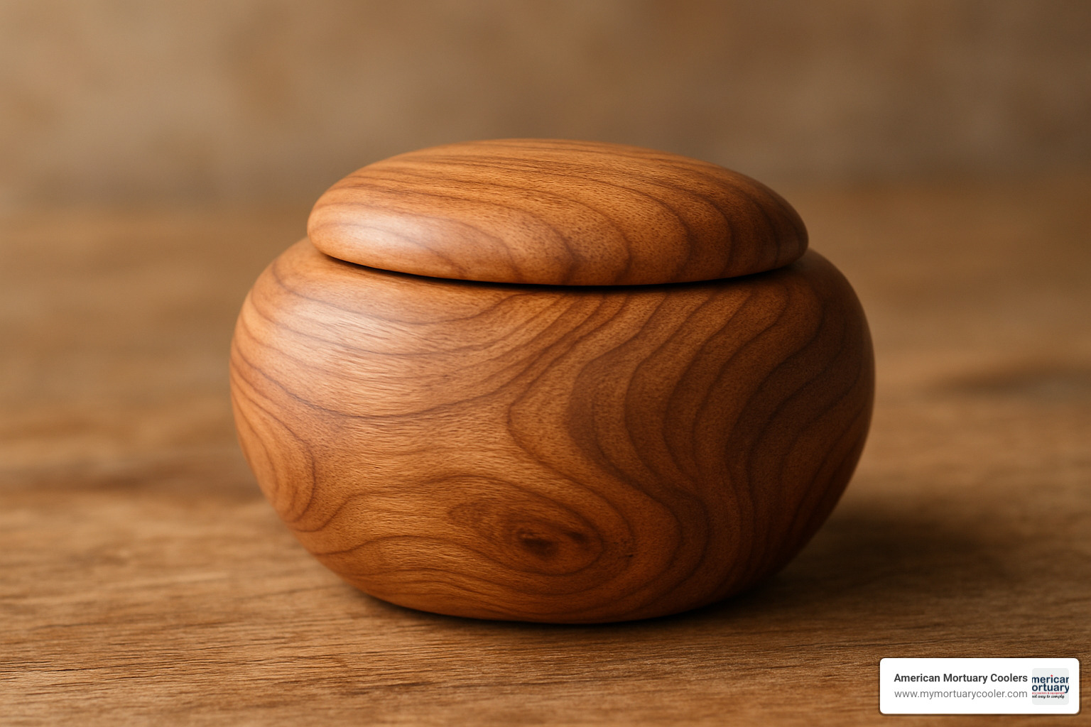 Wooden keepsake urn with smooth river stone design - small urns for ashes