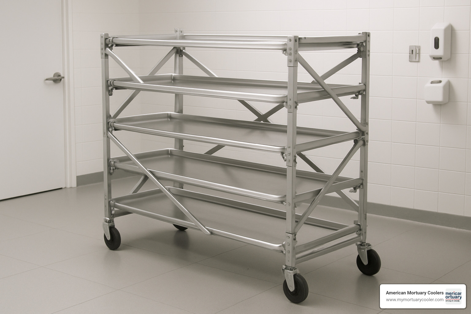 temporary collapsible morgue rack - what are the freezer racks in a morgue called