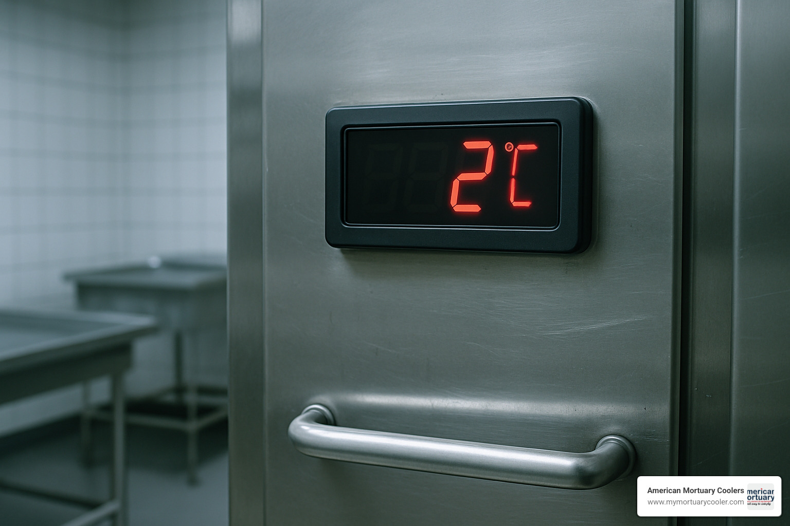 temperature gauge close-up of morgue freezer - how long can a body stay in a morgue freezer