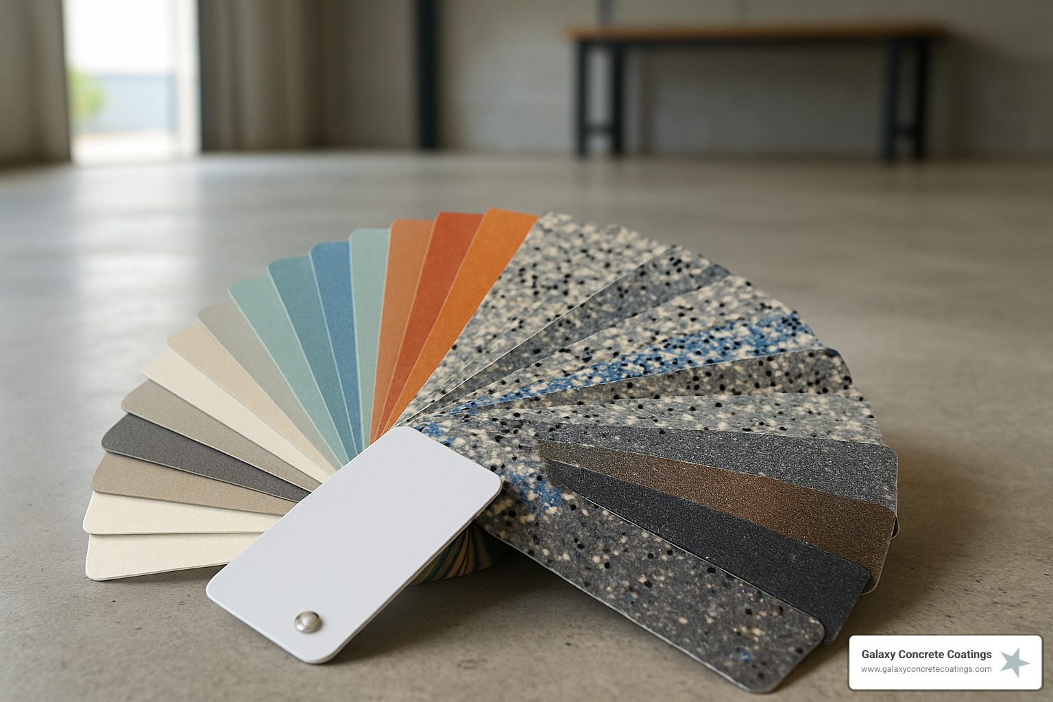 concrete coating color options fan deck - Color Options for Concrete Coatings concrete coating color options fan deck - Color Options for Concrete Coatings