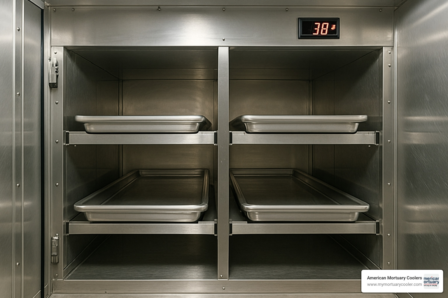 Mortuary cooler interior with shelving - how long can a body be refrigerated before burial