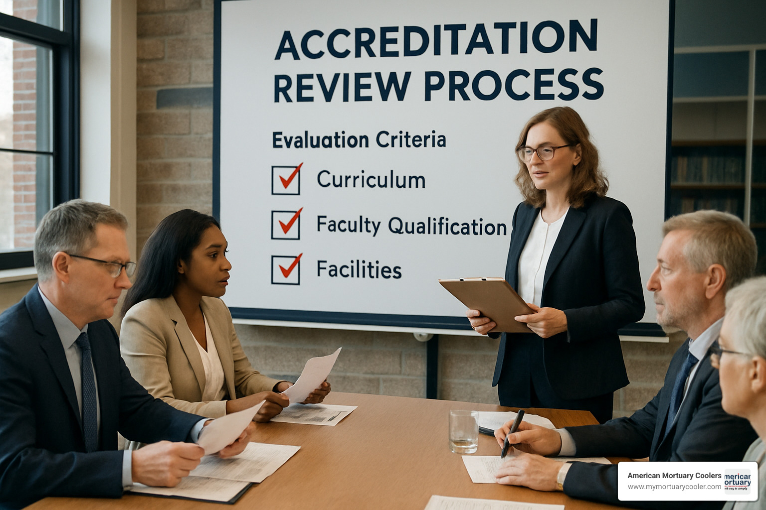 accreditation review process showing evaluation criteria - mortuary science program near me